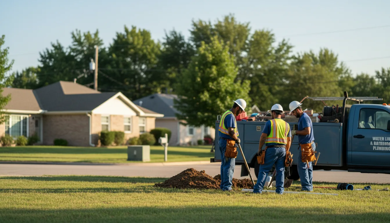 Residential water line and bathroom plumbing service in Prairieburg, IA